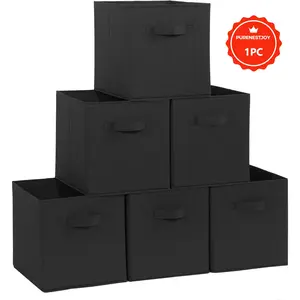 13 Inch Collapsible Storage Cubes Fabric Foldable Storage Bins with Handles for Closet Shelves Toys
