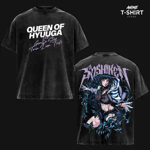 Hinata Hyuga Queen of Hyuga Naruto Anime Washed Hoodie & T-Shirt, Heavyweight Cotton, Vintage Anime Streetwear Style, Unisex Casual Top, Anime Fan Gift