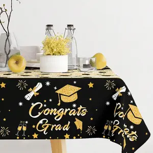 1PC Graduation Ceremony Disposable PE Tablecloth, Graduation Party Supplies, Graduation Party Decor, Graduation Decorations, Graduation Gift, Home Decor