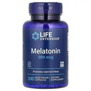Life Extension Melatonin, 500 mcg, 200 Vegetarian Capsules
