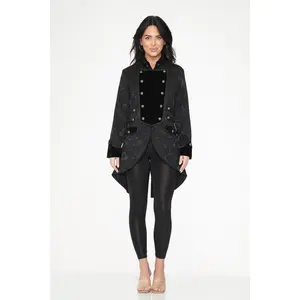 34400 Black Brocade Pirate Women's Coat