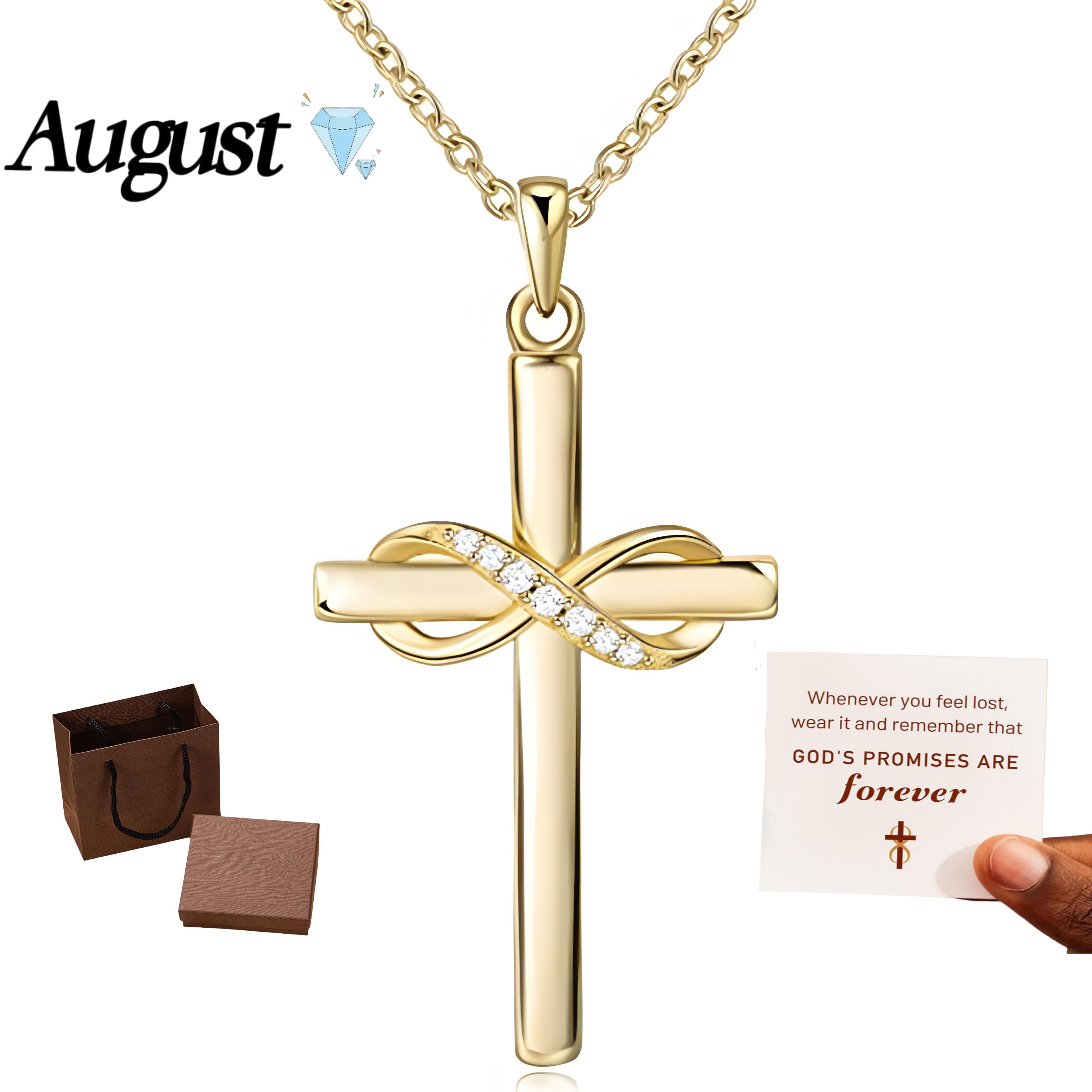 Unisex Hip-Hop Personalized Minimalist Cross Necklace - Infinity 8 Pendant, Mobius Ring Trend Design, Hypoallergenic Cubic Zirconia, Non Tarnish Artificial Gemstone Daily Wear Jewelry, Non Tarnish Jewelry