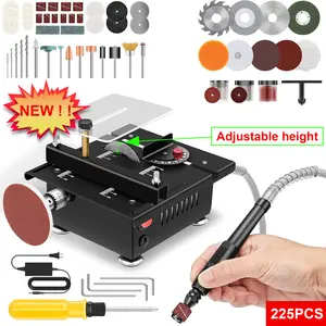 225PC5 Desktop Saw Multifunctional Portable Mini Adjustable Speed Angle Cutting Carving Drilling Universal Machine Precision Manual Ideal for Metal Wood Men's Gifts