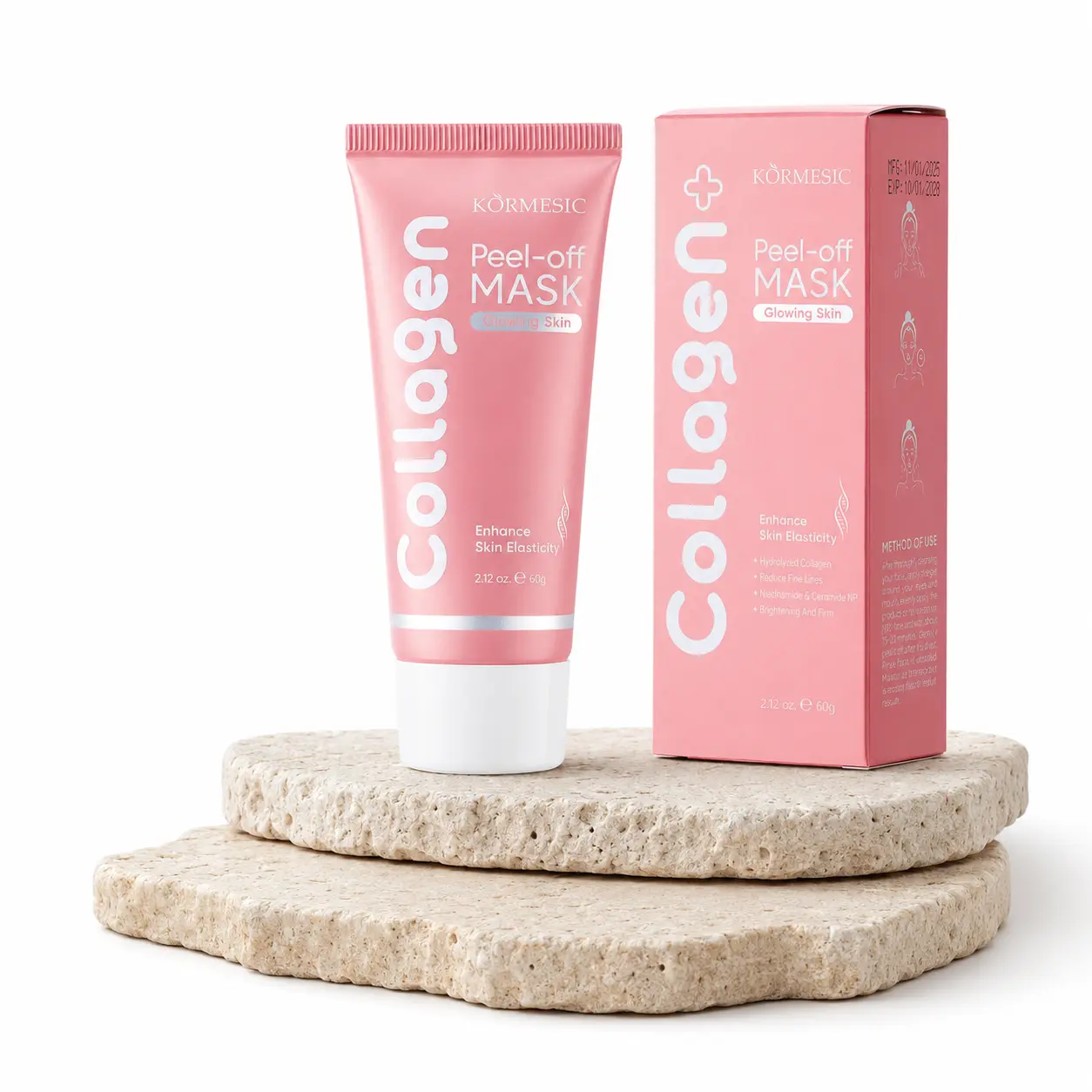 Collagen Exfoliating Face Mask - Gentle Pore Cleanser, Dead Skin Remover, Hydrator, Moisturizer, Dullness & Roughness Improver for Smoother Brighter Skin (2.12 oz/60g)