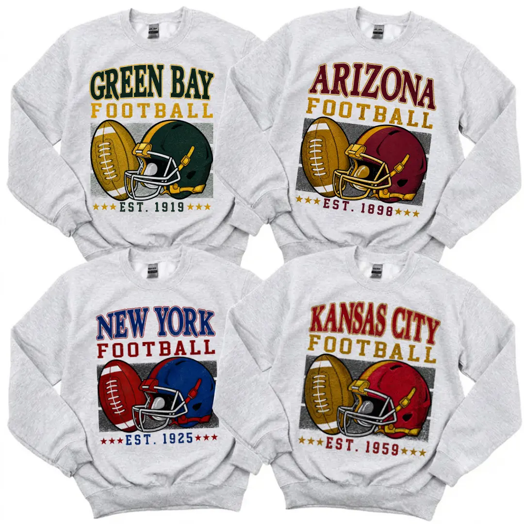 Teams Football Sweatshirt - Ash Grey and Black Color, All Teams Sports Crewneck, Vintage Football Fan Pullover, Unisex Casual Athletic Sweatshirt, Game Day Outfit, Gift for Men and Women, Tiktok Shop