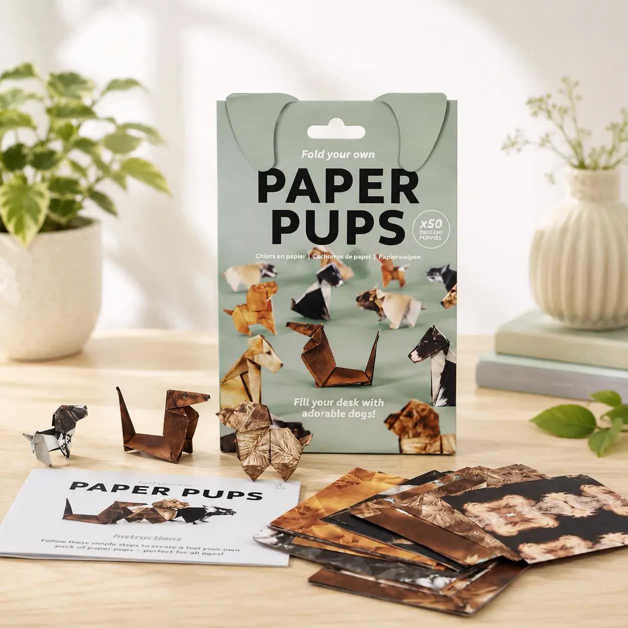 Foldable Paper Dog Origami Craft Kit - Assorted Cute Puppy Figures for Kids & Adults | Fun DIY Activity for Family Bonding, Rainy Day Play & Desk Decor | Simple Folding Steps for Adorable 3D Puppy Designs (Perfect for Craft Lovers & Animal Fans)