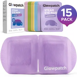 Glowpatch 15 Packs Steam Eye Mask, Heated Eye Mask for Dry Eyes, Self Heating Warm Compress, Disposable Travel Essentials & Relaxation Set, #DealsForYouDays (Variety)