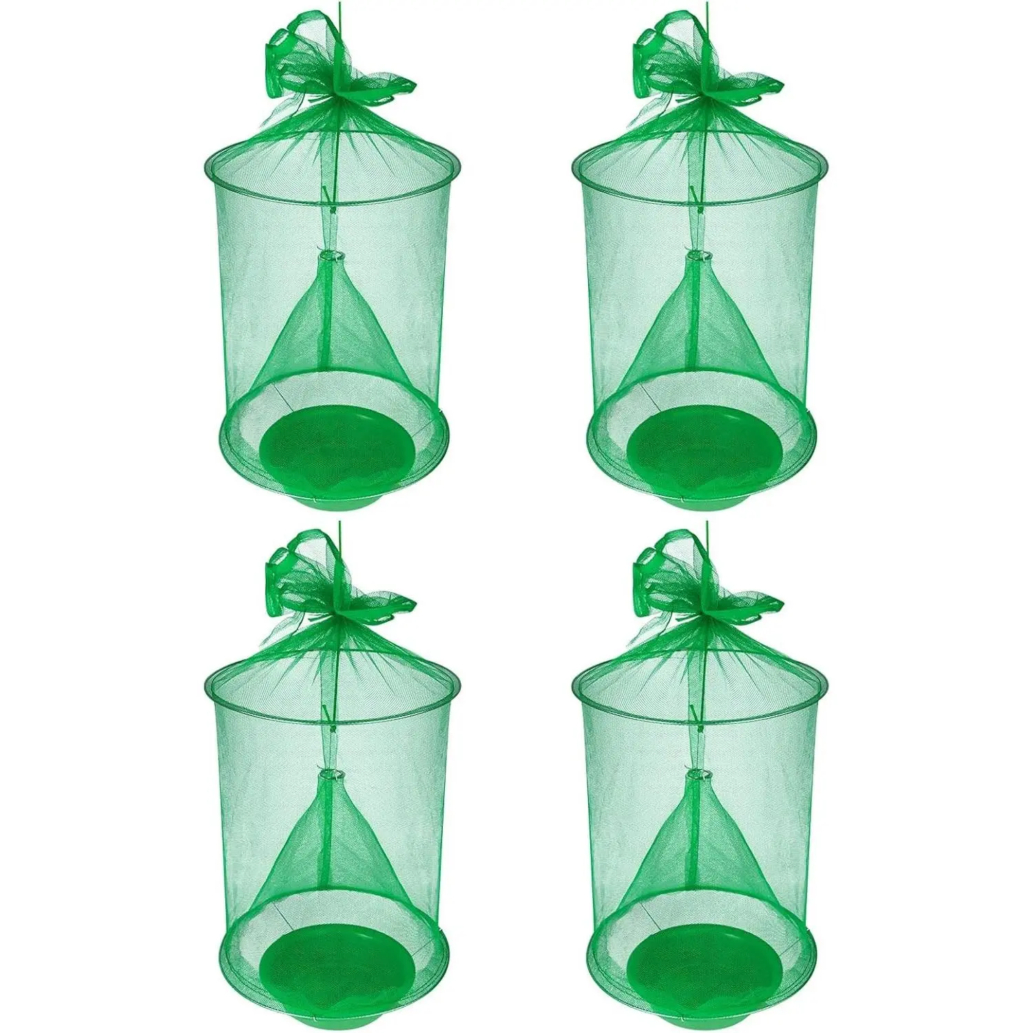 4 Pack Reusable Ranch Fly Traps Outdoor Hanging, Fly Catcher Killer Hunter Cage Control, Farm Horse Stable Fly Trap for Orchard, Barn, Garden