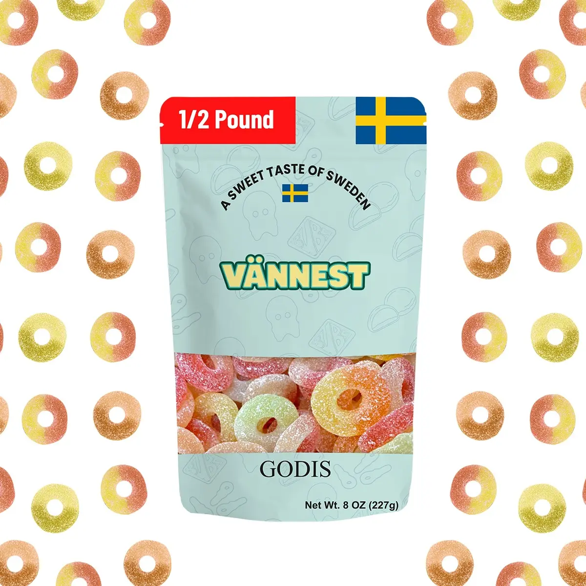 Tutti Frutti Tutti Frutti Summer Rings by Fazer – 1/2 LB Bag – Vegan Fruity Gummy Candy Rings – Soft & Chewy Assorted Summer Fruit Flavors – Imported European Candy – Gelatin-Free Snack Mix