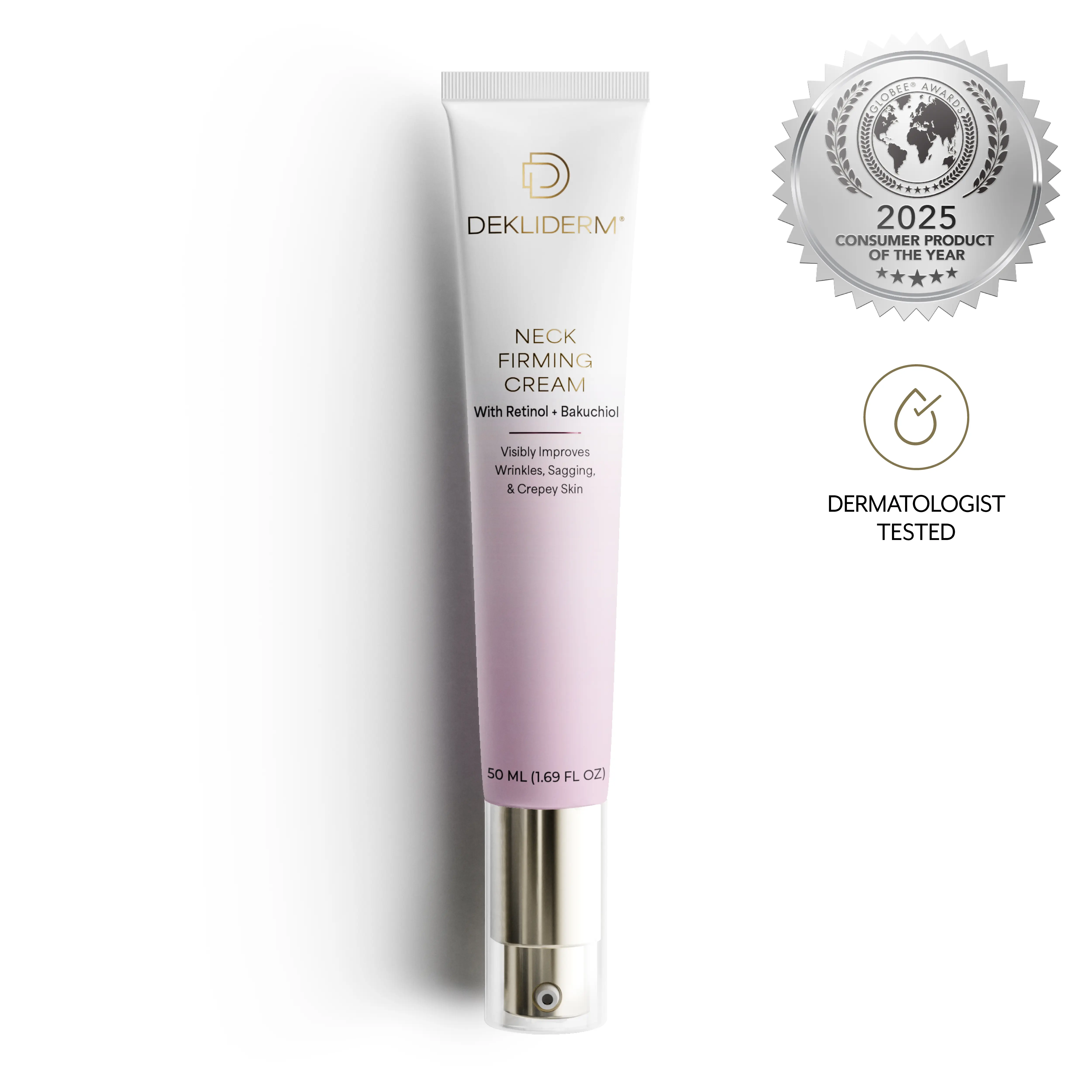 Dekliderm Neck Firming Cream | Retinol, Bakuchiol & Hyaluronic Acid | Crepey Skin, Wrinkles & Sagging | Hydrating Body Moisturizer
