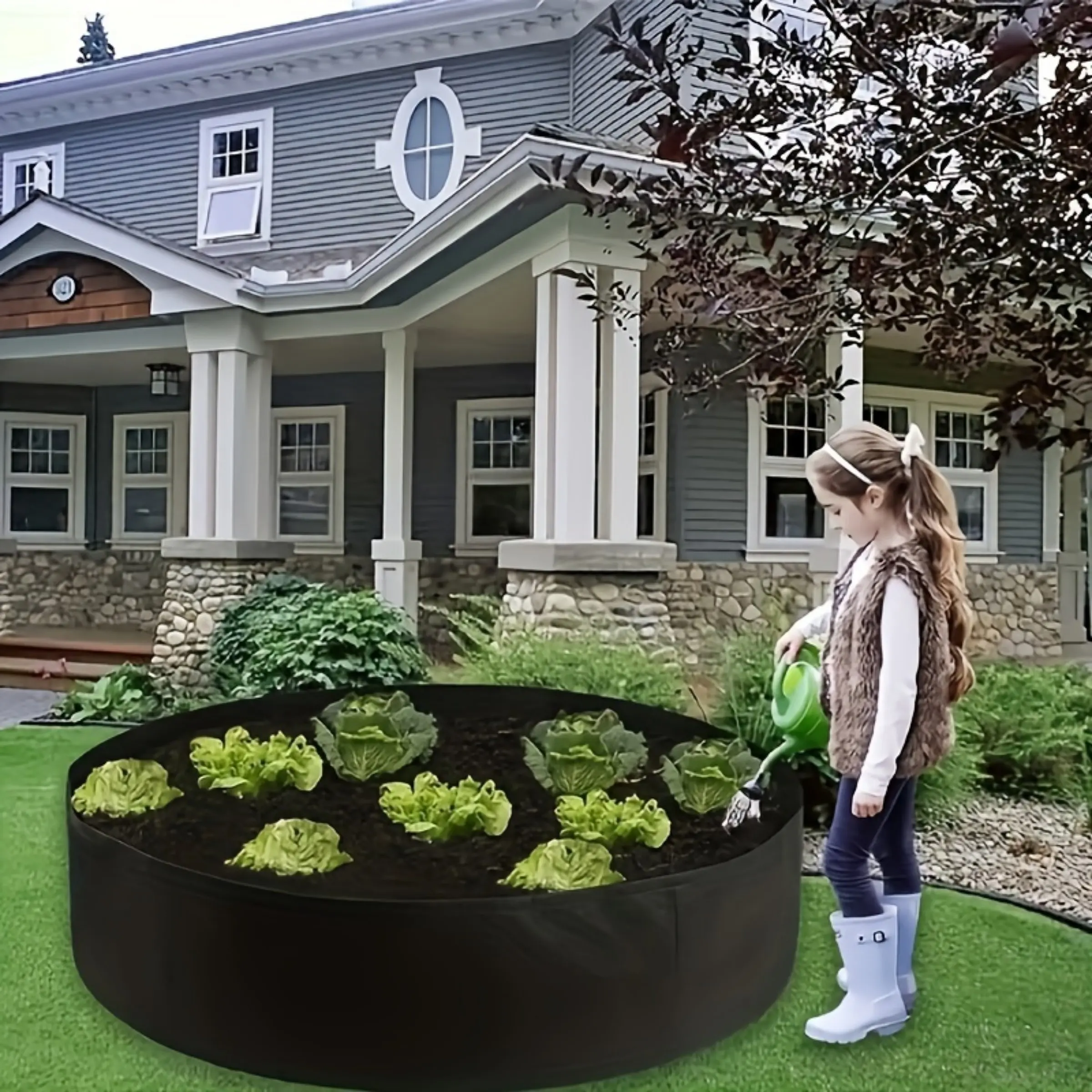 Grown Bags - Circular Breathable Non-Woven Fabric Grow Bags ideal for Herbs, Flowers, Vegetables, Potatoes, Outdoor Clearance Flower Pots, Plant Pots Garden Pots, Round Planter, Potato Planting Bag, Potato Growing Bag