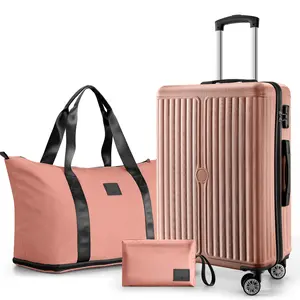 Luggage Sets 3 Piece ABS+PC Hardside, Luggage Set with Spinner Wheels, TSA Lock, Lightweight Carry on Luggage, 16"/20"/24"/28" Suitcase with Duffel & Organizer