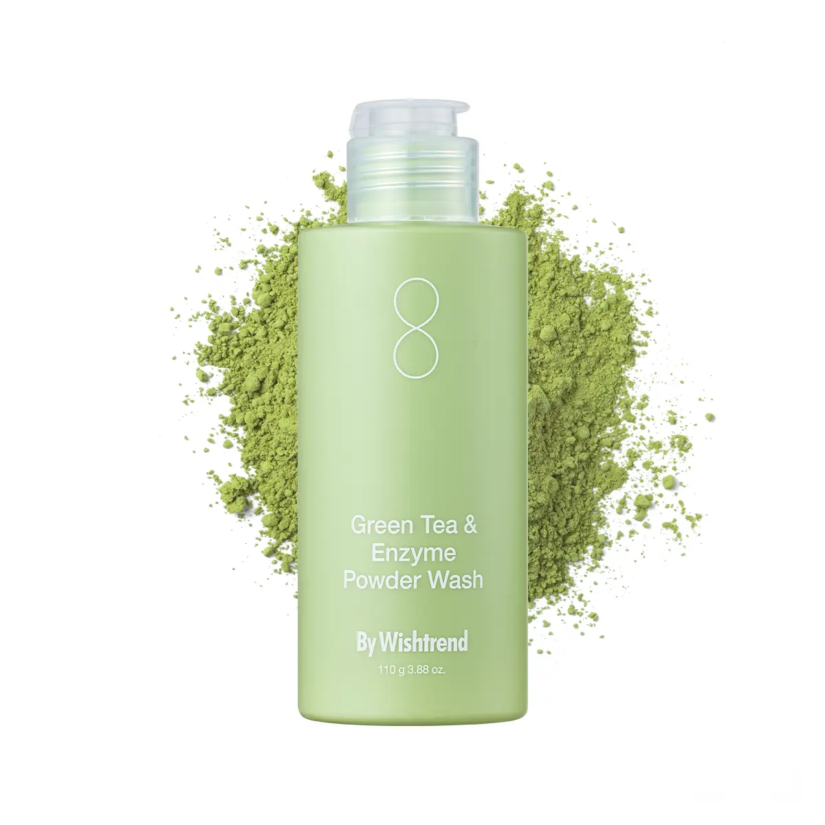 BY WISHTREND Official Green Tea & Enzyme Powder Wash Daily Foam Facial Cleanser, Gentle Exfoliating, Pore Cleansing, Soothing for Sensitive & Textured Skin, Korean Skincare