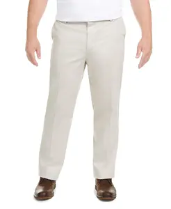 Dockers Men's Big &amp; Tall Signature Beige Lux Cotton Classic Fit Creased Stretch Khaki Pants