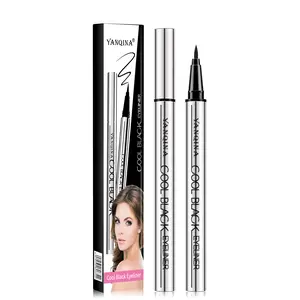 YANQINA Cool Black Waterproof Makeup Eyeliner Pen - Silver Tube, Easy to Draw, Smooth Application Cosmetic
