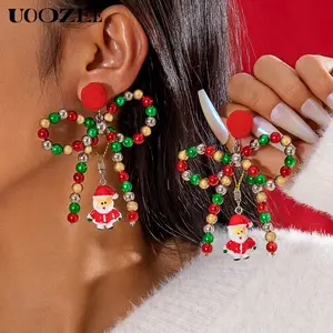 UOOZEE Christmas Beaded Earrings 3 Styles Perfect for Holiday Parties, Festive Gatherings & Casual Daily Wear