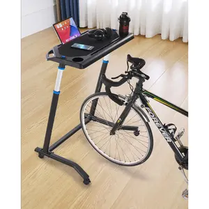VEVOR Cycling Desk, TikTokShopBlackFriday, Mobile Foldable Multi-Functional Bike Trainer & Treadmill Desk with Lockable Wheels, Non-Slip Multi-Slot Bike Trainer Fitness Desk with Handle Bar, Fit for Home Office Exercise