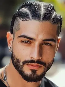 Cornrows Braids Men's Hair System Human Wig Hair Real Human Hair Ultra-Thin Toupee Biological Scalp Hairpiece Lightweight Breathable PU Base Toupee for Men Natural Human Hair (5*7/6*8/8*10 inch)