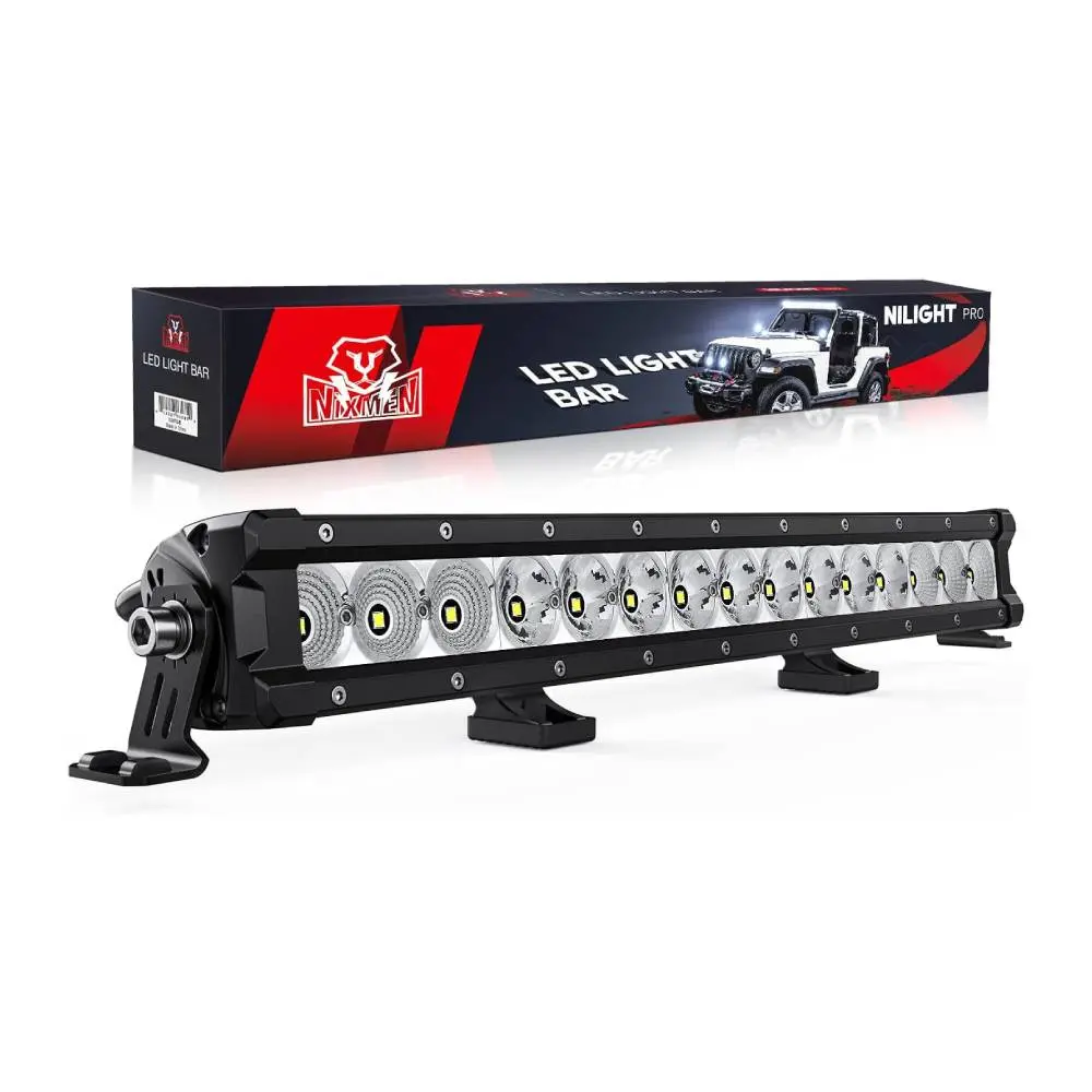 Nilight 20” LED Light Bar – 75W 9000LM Flood & Spot Combo with OSRAM Chips, IP68 Waterproof Slim Off-Road Driving Light for Trucks, SUVs, Off Road Lights