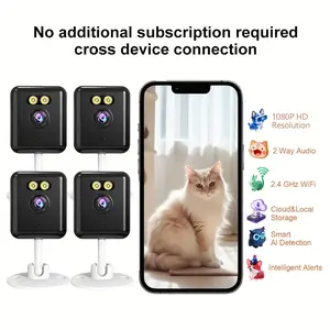 [SummerVibes] Indoor Security Camera 1080P, Low Power Wired Home Camera with Spotlight, 2.4GHz WiFi Wireless AI Motion Detection Night Vision, 2-Way Audio, No Subscription, Protect Family Pets hd video