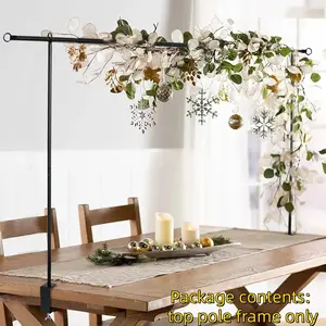 Adjustable Table Top Rod Holder with Clip, Metal Arch Height 27.56-47.24 Inches, Ideal Hanging Decoration for Weddings Birthdays Festivals, Wedding Decoration Stand