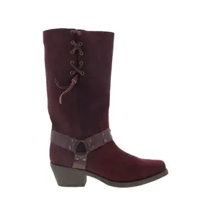 Dingo Bronco DI-2230 Mens Red Suede Pull On Cowboy Western Boots