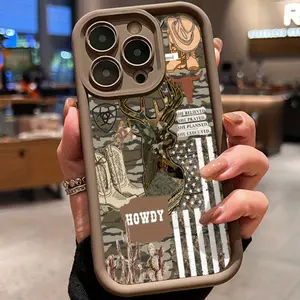 Compatible with iPhone 17 Pro Max 16 Plus 15 14 13 12 11 Air E Western Inspired Art Rugged Durable shockproof Anti-Scratch soft Silicone case