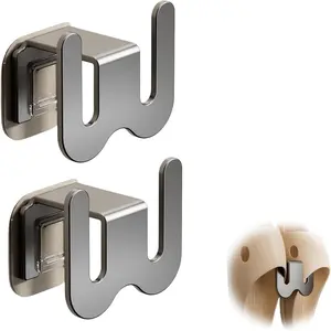 2-Pack No-Drill Wall-Mounted Shoe Rack, Space-Saving Organizer for Bathroom, Bedroom, RV, Holds Slippers and Sports Shoes, Self Adhesive Hooks