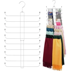 Scarf Organizer Scarf Hanger for Closet, Rotatable Sturdy Hijab Holder Holds 20 Scarves, Space Saving Closet Organizers and Storage,