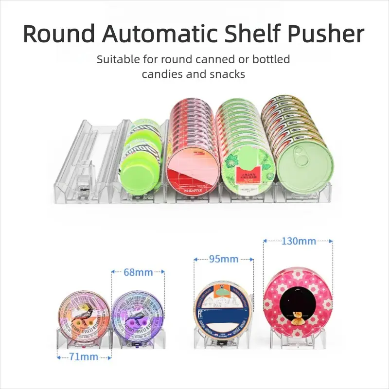 4/6PCS Durable Household Acrylic Auto-Pushing Retail Display Rack, Built-In Spring Benchtop Counter Organizer with Adjustable Divideable Dividers for Pocket Candy, Small Boxes 4-Bay Racks & Displays, Household Users