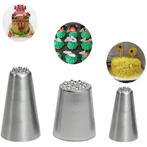 Set of 3 Stainless Steel Icing Tips, Creative Cake Decorating Tools, Ideal for Fancy Piping, Perfect Dessert Decoration Accessories