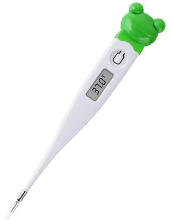 Medical Rigid-Tip Digital Thermometer with Temperature Display, Waterproof Design, Fever Line Indicator, Battery-Operated, Probe Covers for Adults (Oral/Rectal Use)
