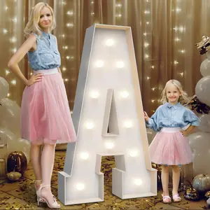 SAGAETR 4FT Marquee Light Up Letters A,Party Decoration Large Marquee Light Up Letters with Weighted Water Bag,Pre-cut Foam Board Set Can Be Used for Birthdays,Weddings,Baby Anniversaries