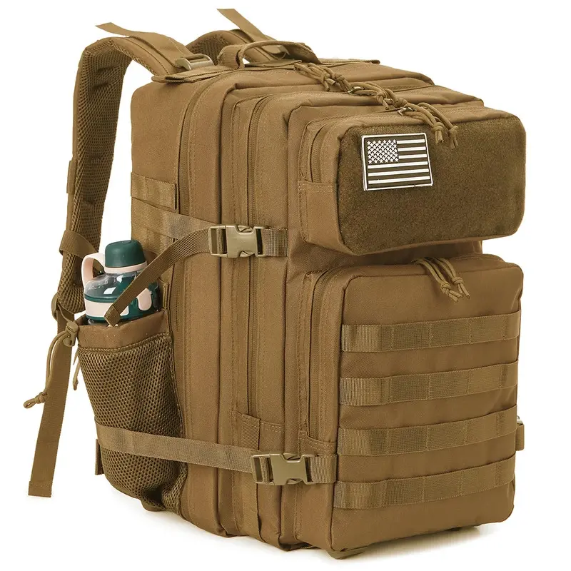 45L Durable Male Outdoor Hiking Backpack - Camping Survival Rucksack, Backpacking Gear with Zip & Attachment Features, Durable Outdoor Hiking, Outdoors