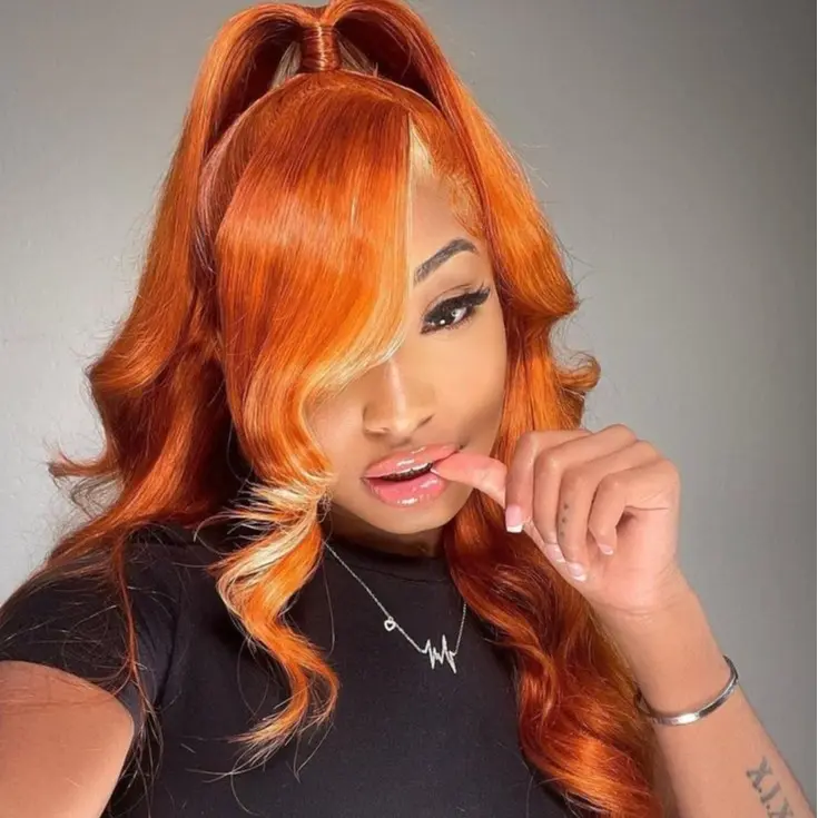 Bling Hair 34inch Orange Ginger Body Wave Pre Plucked 13x4 13x6 HD Lace Frontal Colored Wig Human Hair Glueless Wigs 180 Density For Woman Natural Hairline TikTokShopHolidayHaul