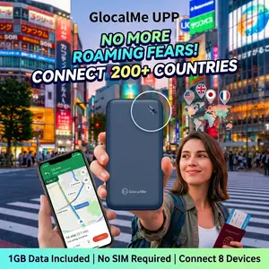 GlocalMe UPP Portable WiFi Hotspot - Global Travel Internet Router (No SIM Needed), 4G LTE Mobile Hotspot for International Travel, Connect 8 Devices, Pay-As-You-Go Data