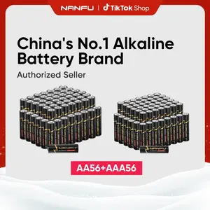NANFU AA and AAA Alkaline Batteries,Super Value Pack Contains Double A and Triple A Batteries,AA56+AAA56 / AA36+AAA20 Long-Lasting Batteries, Suitable for Everyday Electronics and Emergency Gear