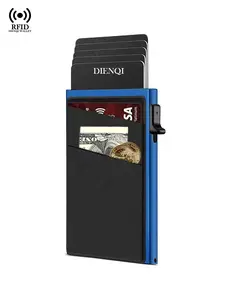 Anti-theft Cards Protectors Card Holder Minimalist Smart Wallet RFID Protection Aluminum Metal Box Cardholder Case Porte Carte Multi Card Wallet
