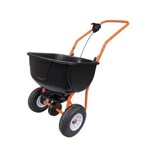 Walk Behind Lawn Spreader, 70 LB Fertilizer Spreader, Push Broadcast Spreaders with 8" All-Terrain Tires, 0–10FT Spreading Width, for Lawn Care & Seed Spreading