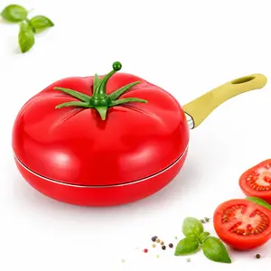 Tomato Shaped Mini Non-Stick Frying Pan, Induction Compatible Skillet, Perfect for Eggs, Breakfast, Melting Butter, Unique Kitchen Gift