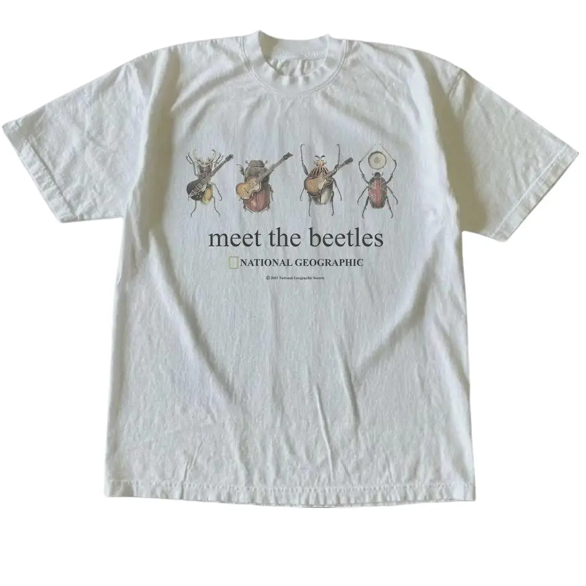 Vintage National Geographic MEET THE BEETLES T-Shirt, Graphic Music Insect Tee, FUnny Shirt
