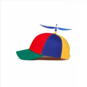 Adult Adjustable Rainbow Propeller Hat - Vibrant Helicopter-Style Party Costume Cap, Breathable Full-Face Balaclava, Compression Socks, Sports & Outdoor Accessories for Holiday Celebrations