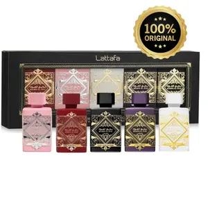 Lattafa Perfumes Badee Al Oud Mini Collection 5-Piece Set - Noble Blush Sublime Honor Glory Amethyst Oud Eau De Parfum Unisex 5 ML Sweet Spicy Notes