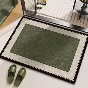 Minimalist Geometric Non-Slip Bath Mat, Bathroom Floor Mat, Bathroom Bedroom Kitchen Laundry Room Rug, Home Supplies, Classic Retro Style, 0.4sqm