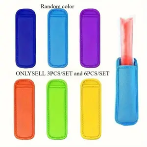 3/6pcs/set Popsicle Holder Bags Popsicle Sleeves Ice Pop Sleeves Reusable Ice Freezer Protective Cover Kitchen Handheld