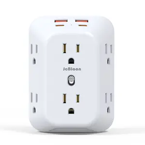Outlet Extender Surge Protector, 6 Outlet with 4 USB Ports (2 USB C), USB Wall Charger, 3-Sided 1050J Multi Plug Wall Outlet for Home Travel Office