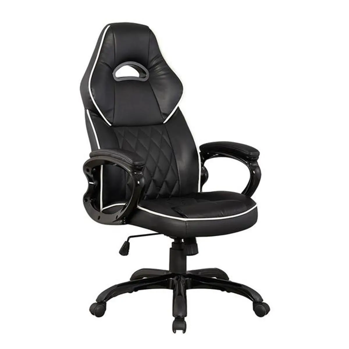 212 MAIN Techni Mobili Adjustable Height High-Back Executive Racing Sport Office Chair, Black, 46.75-49.5x26.5x27 in., Adjustable Height Chair