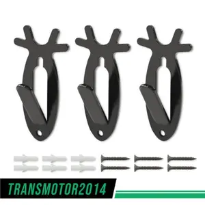 3Pcs European Wall Hanger Hook Deer Antelope Antler Skull Mount Bracket Black Upgraded Version #springtok
