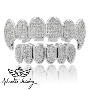 【Fashion casual】Hip hop braces jewelry micro-inset zircon braces Demon fangs