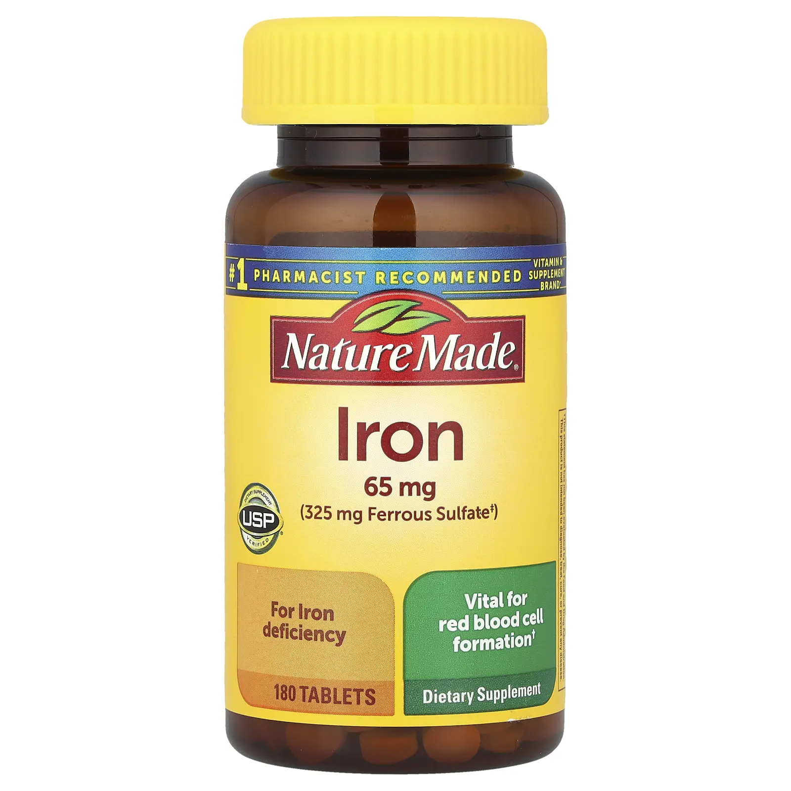 Nature Made Iron, 65 mg, 180 Tablets
